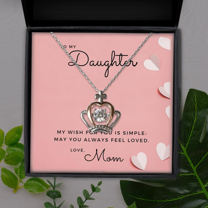 My Wish For You Is Simple Gift For Daughter Crown Pendant Necklace