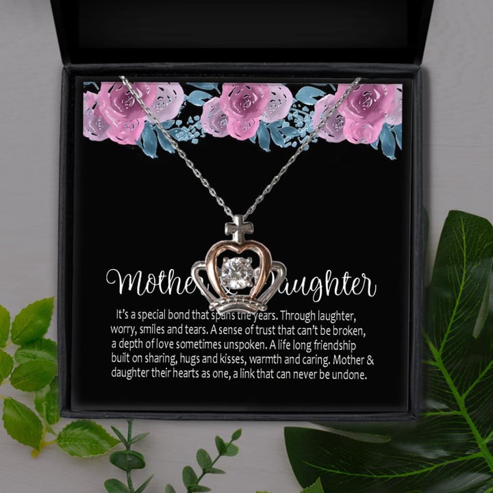 Mother And Daughter A Link That Can Never Be Undone Gift For Mom Crown Pendant Necklace