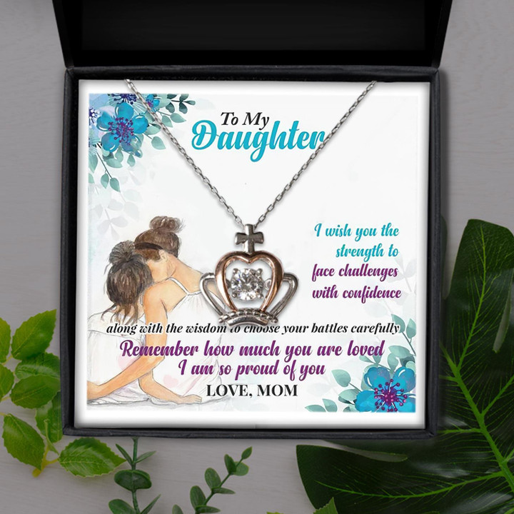 Mom Gift For Daughter I'M So Proud Of You Crown Pendant Necklace