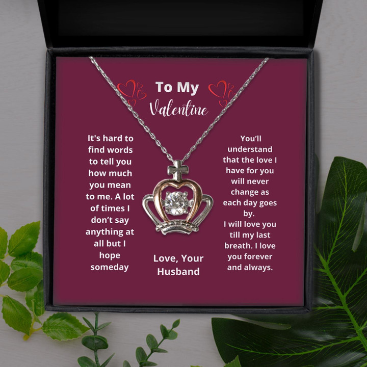 Love You Till My Last Breath Gift For Wife Crown Pendant Necklace