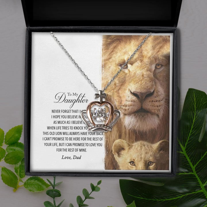 Love You For The Rest Of Mine Dad Gift For Daughter Crown Pendant Necklace