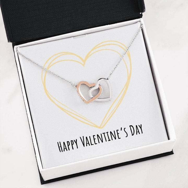 Perfect Interlocking Hearts Necklace Valentine's Day Gift For Wife Future Wife