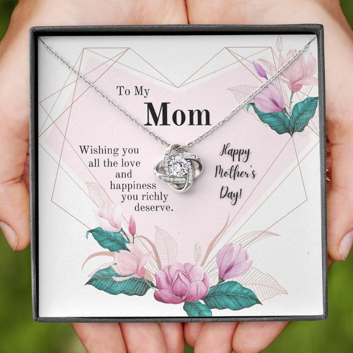 Gift For Mom Wishing You All The Love Happy Mother's Day Love Knot Necklace