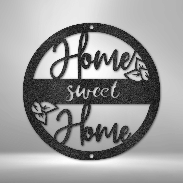 Home Sweet Home Circle Monogram Steel Sign