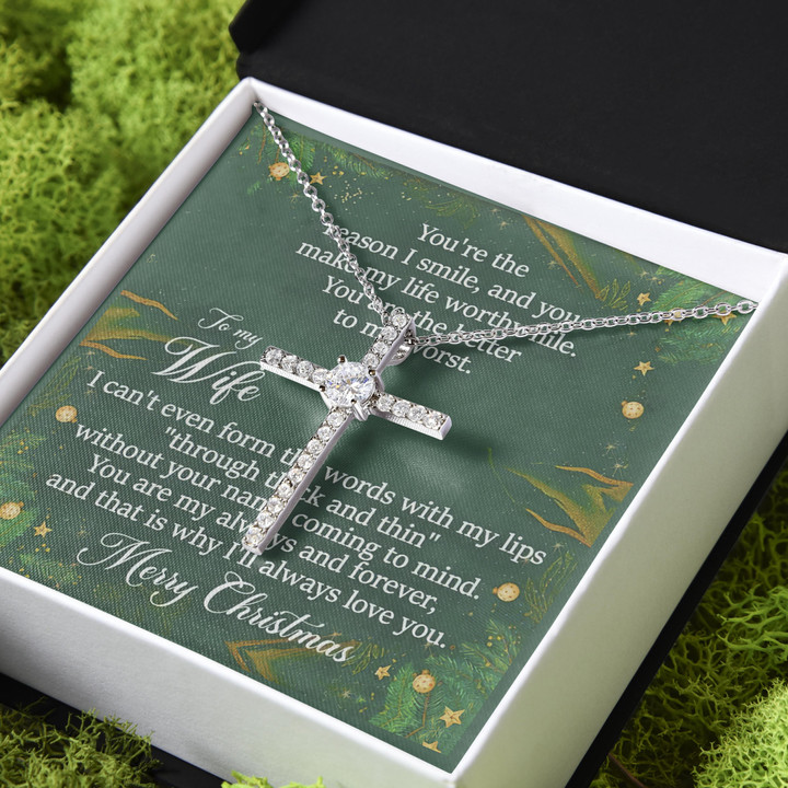 You're The Better To My Worst Gift For Wife CZ Cross Necklace
