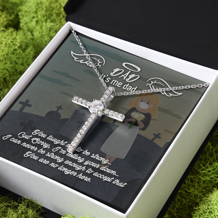Miss You So Much Gift For Dad CZ Cross Necklace