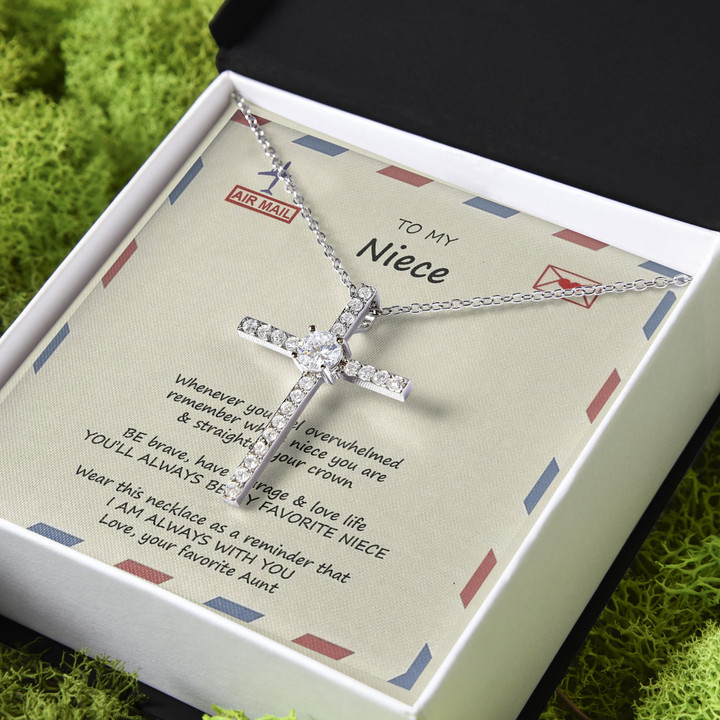I'M Always With You Gift For Niece CZ Cross Necklace