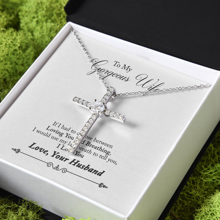 If I Had To Choose Gift For Wife CZ Cross Necklace