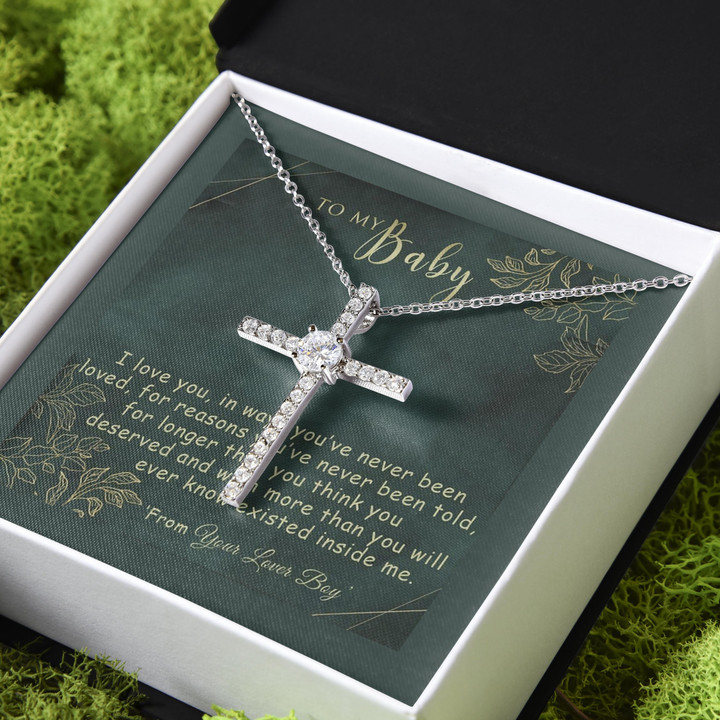 I Love You In Ways You've Never Been Loved Gift For Girlfriend CZ Cross Necklace