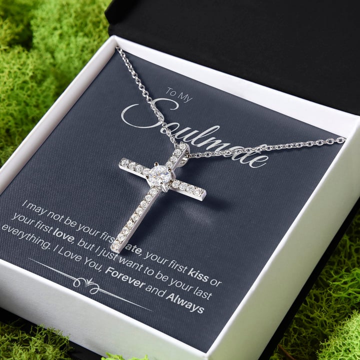 I Just Went To Be Your Last Everything Gift For Her My Soulmate CZ Cross Necklace