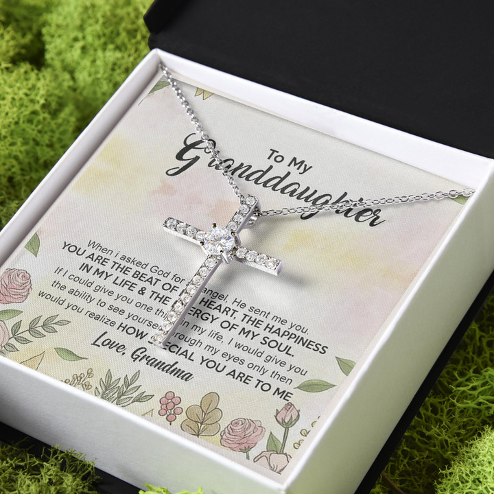 How Special You Are To Me Gift For Granddaughter CZ Cross Necklace