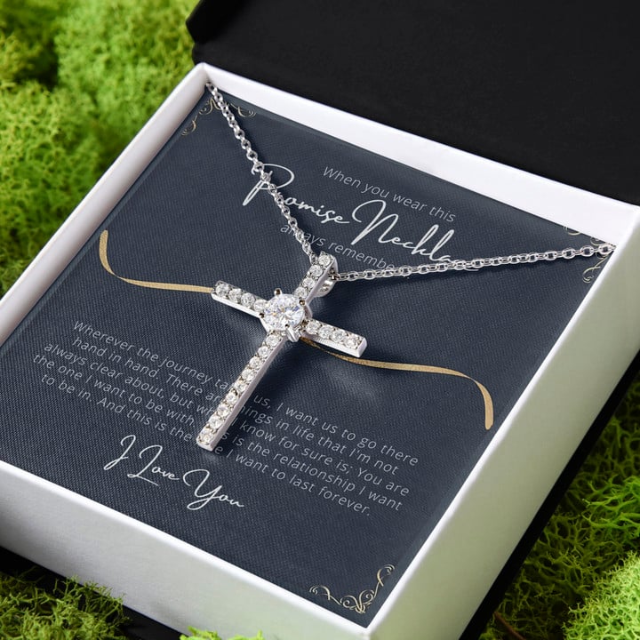 Gift For Her This Is The Love I Want To Last Forever CZ Cross Necklace