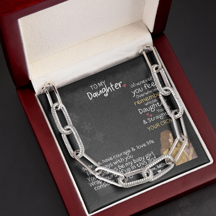 You'll Always Be My Baby Girl Big Hug Gift For Daughter Forever Linked Necklace