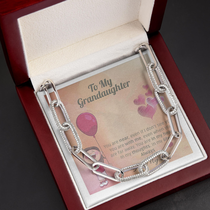 You Are In My Heart Gift For Granddaughter Forever Linked Necklace