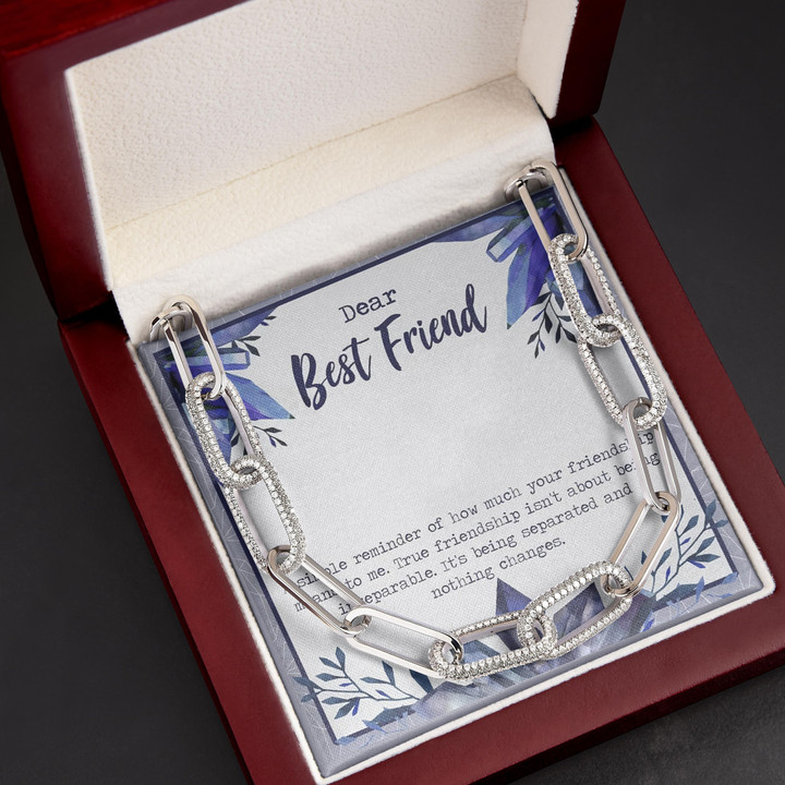True Friendship Isn't About Being Inseparable Gift For Friend Forever Linked Necklace
