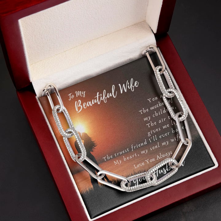 My Heart My Soul My Wife Gift For Wife Forever Linked Necklace