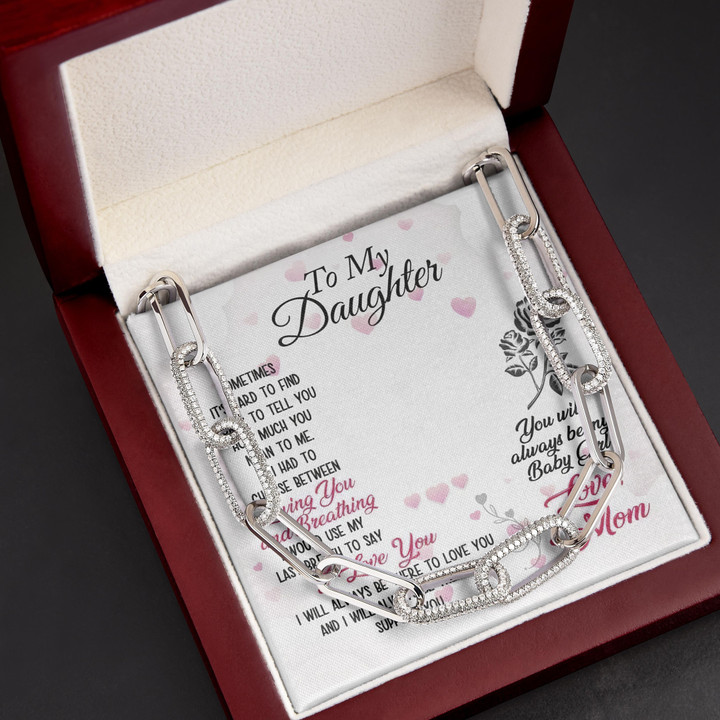 Mom Gift Gift For Daughter You Will Always Be My Little Girl Forever Linked Necklace
