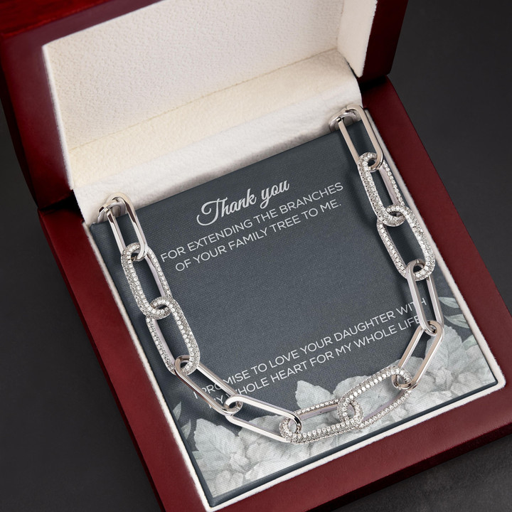 Love Your Gift For Daughter With My Whole Heart For Mother In Law Forever Linked Necklace