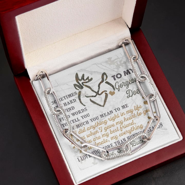 I Love You More Than Hunting Season Gift For Her Gorgeous Doe Forever Linked Necklace