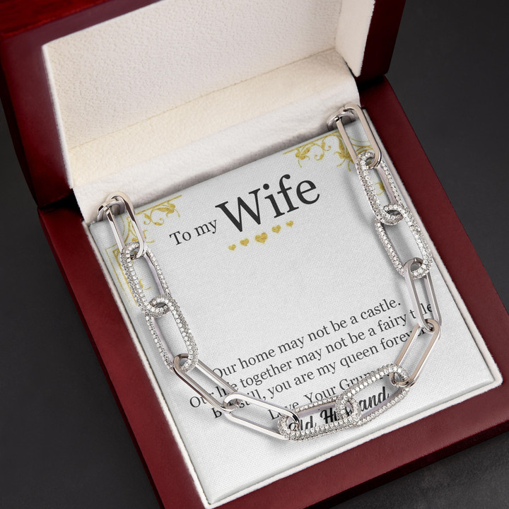 Husband Gift For Wife You're My Queen Forever Forever Linked Necklace