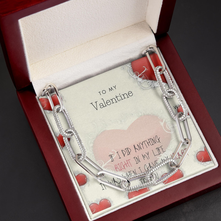 Happy Valentines Day Gave My Heart To You Is Right Gift For Her Forever Linked Necklace