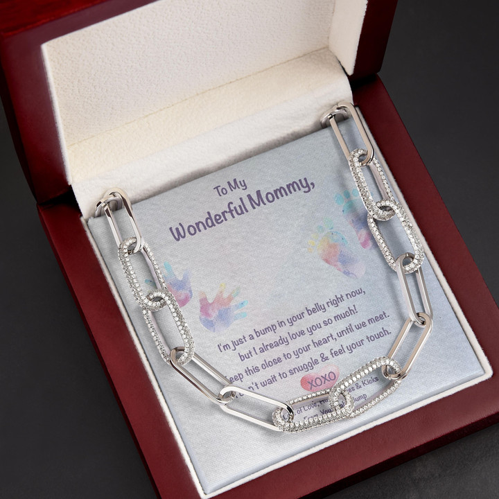 Gift For Mom Love Your Baby Bump Forever Linked Necklace
