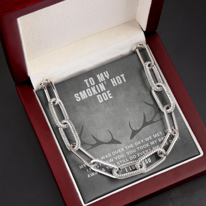 Gift For Her My Smokin' Hot Doe I Love You Forever Linked Necklace