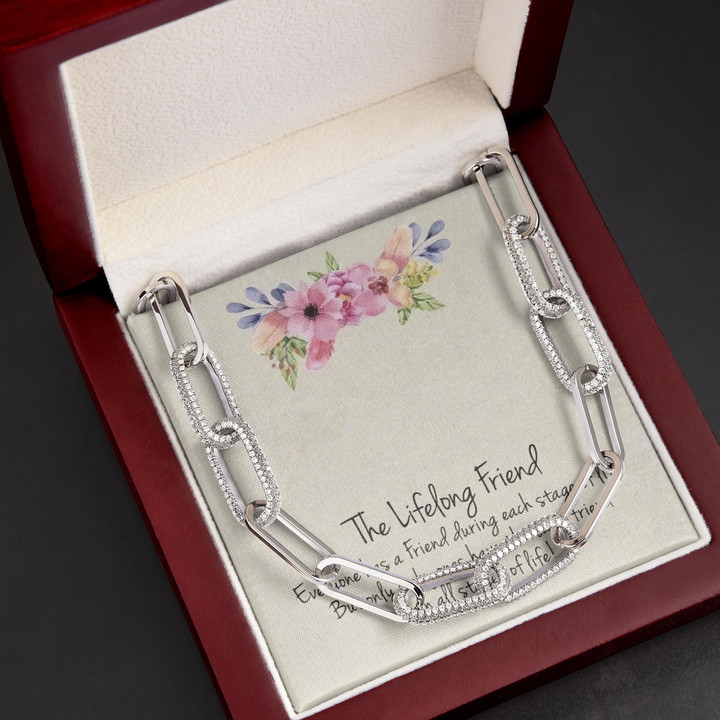 Gift For Her For Lifelong Friend Everyone Has A Friend Forever Linked Necklace