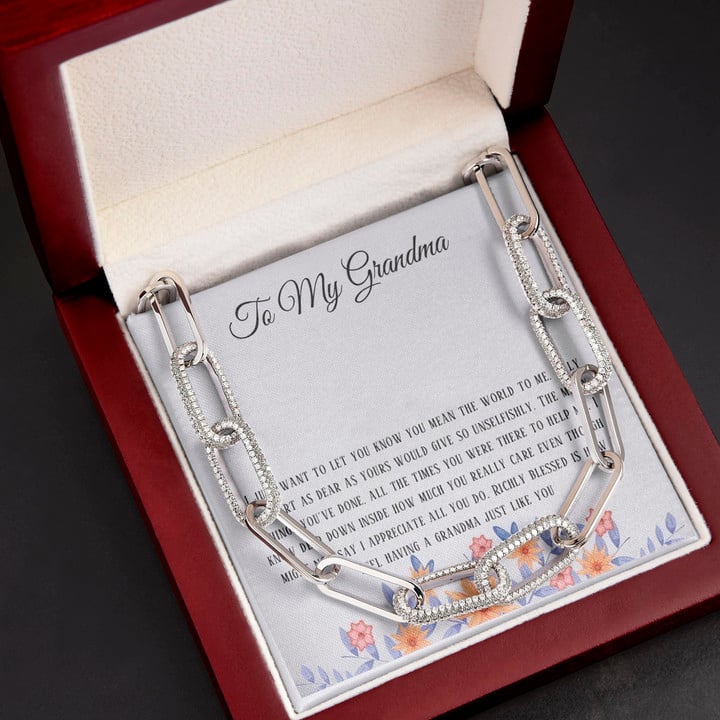 Gift For Grandma I Just Want To Let You Know You Mean The World To Me Forever Linked Necklace