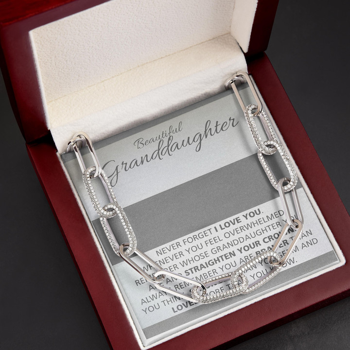 Gift For Granddaughter Never Forget I Love You Forever Linked Necklace