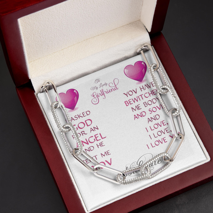 Gift For Girlfriend I Asked God For An Angel And He Sent Me You Forever Linked Necklace