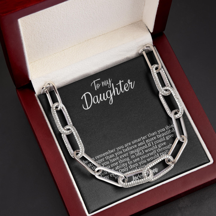 Gift For Daughter Love Card From Mom Forever Linked Necklace