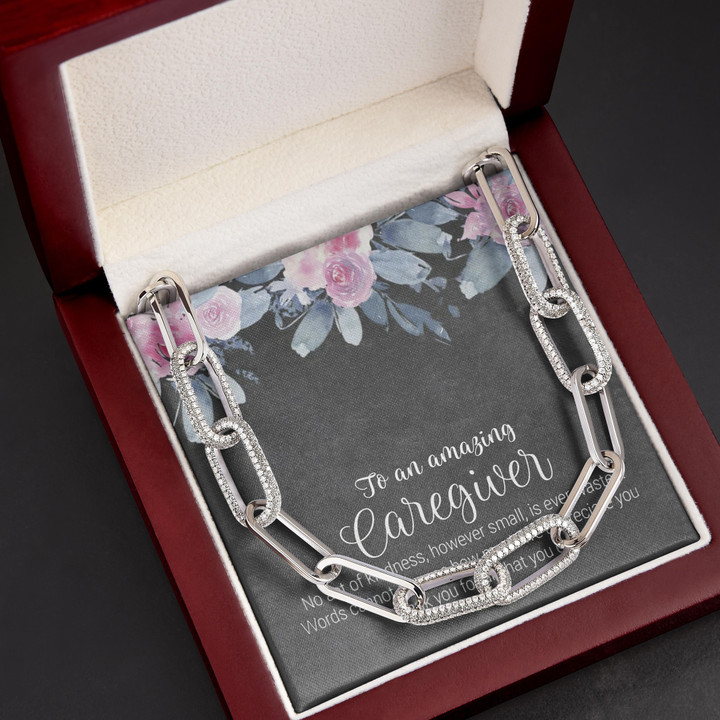 Gift For Amazing Caregiver Thankful Message Forever Linked Necklace