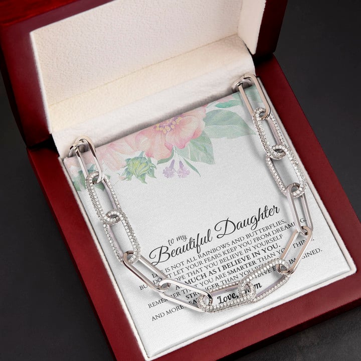 Gift For Daughter From Mom Believe In Yourself Forever Linked Necklace
