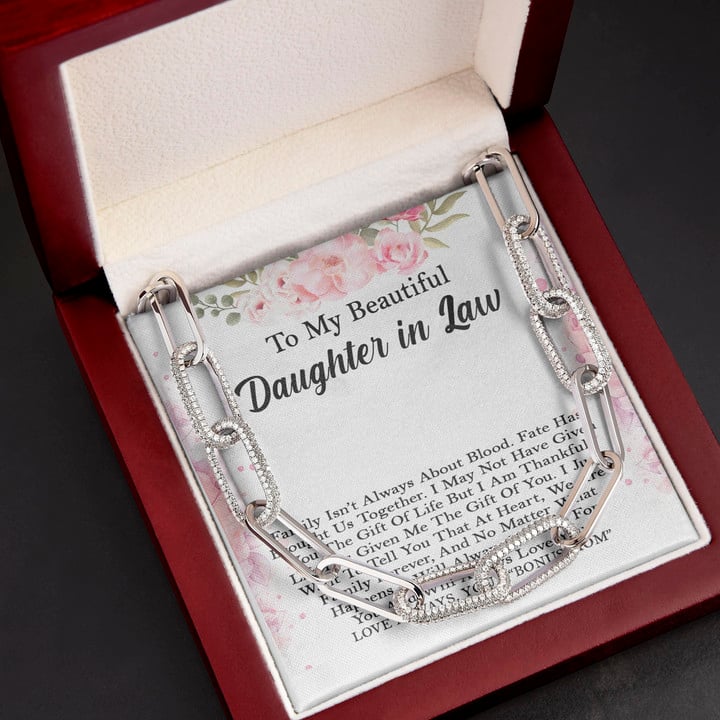 Family Isn't About Blood Gift For Daughter In Law Forever Linked Necklace