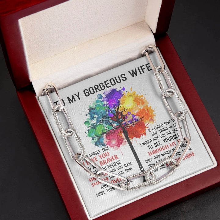 Colorful Tree If I Could Give You One Thing Gift For Wife Forever Linked Necklace