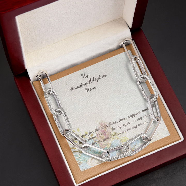 Amazing Adoptive Mom You'll Always Be My Mom Gift For Mom Forever Linked Necklace