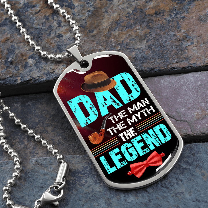 Gift For Dad The Man The Myth The Legend Dog Tag Necklace