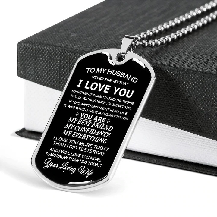 Gift For Husband You Are My Best Friend Dog Tag Necklace
