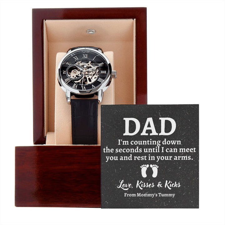 Gift For Dad I'm Couting Down The Seconds Until I Can Meet You From Baby Bump Openwork Watch