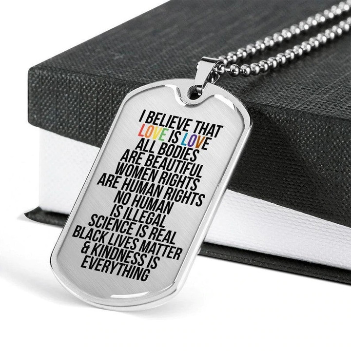 I Believe That Love Is The Love Dog Tag Necklace