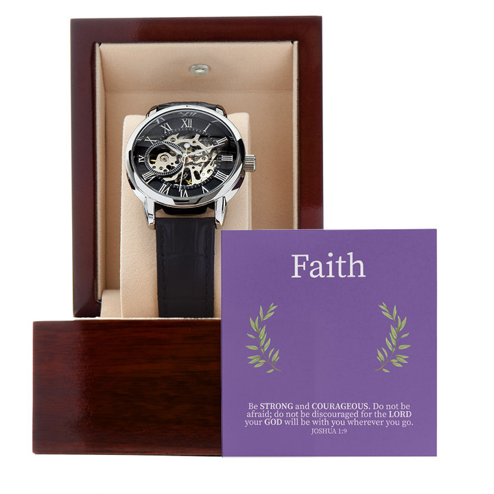 Be Strong And Courage Do Not Afraid Gift For Man Openwork Watch