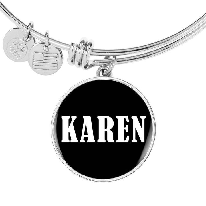Karen V02 Circle Pendant Bracelet Bangle