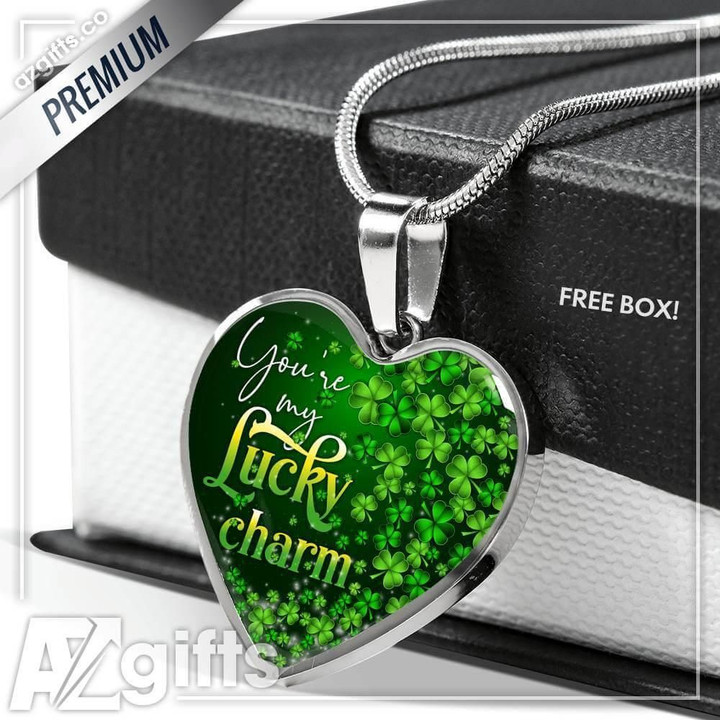 Gift For Girls Heart Luxury Necklace You Are My Lucky Charm Shamrock St Patrick's Day