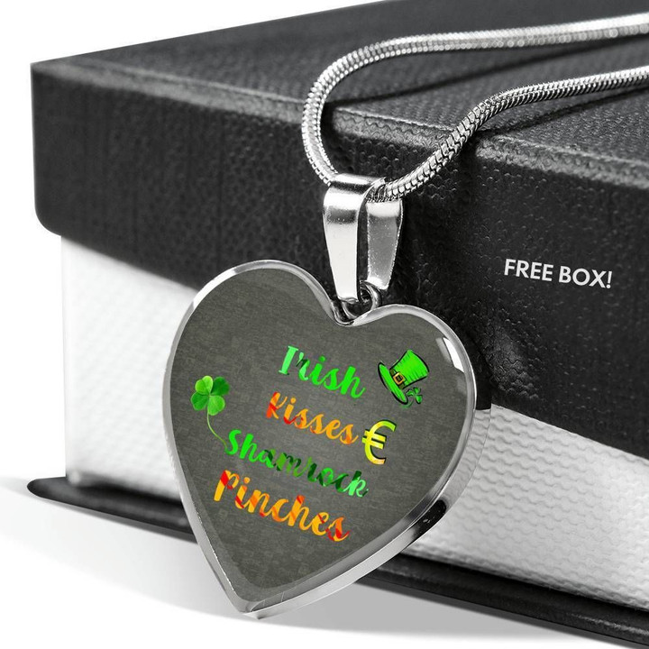Best Saint Patricks Day Silver Heart Pendant Necklace