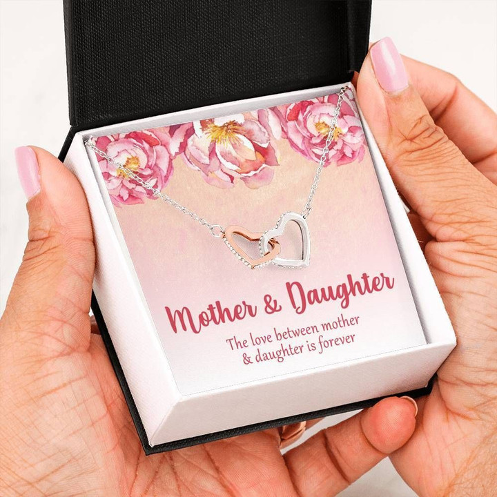Giving For Girl Interlocking Necklace Message Card The Love Between Mother And Daughter
