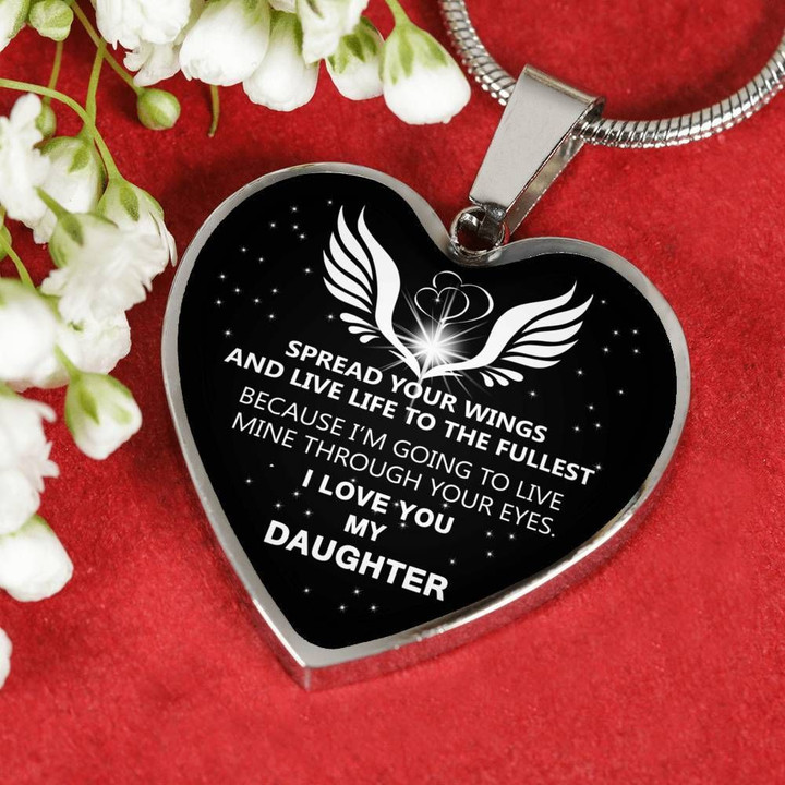 Gift For Daughter Silver Heart Pendant Necklace I Love You