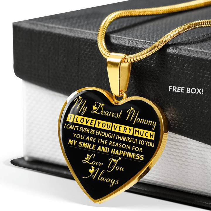 Birthday Gift For Mom 18k Gold Heart Pendant Necklace Love You Very Much