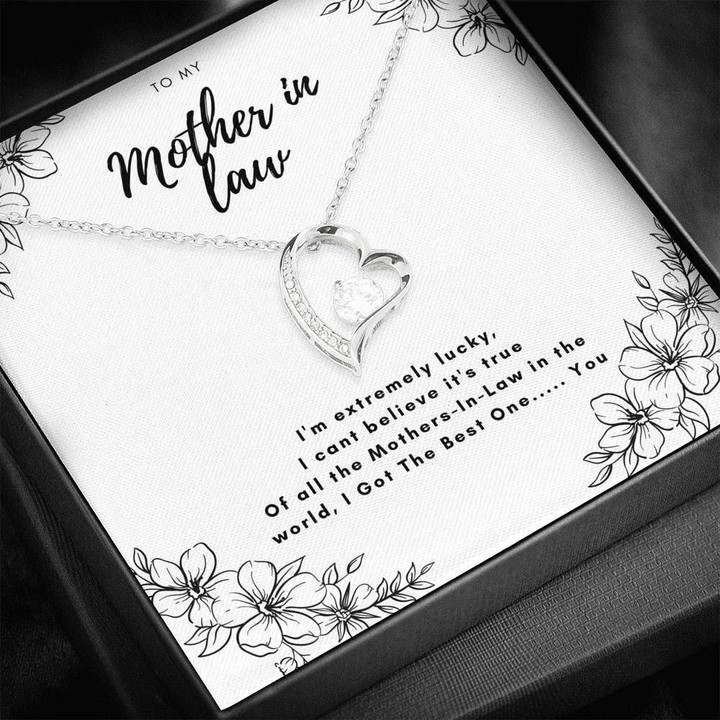 Silver Forever Love Necklace Gift For Mother In Law I'm Extremely Lucky