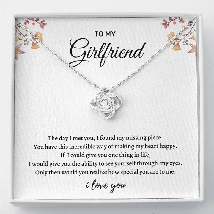 How Special You Are To Me Giving Girlfriend Silver Love Knot Necklace